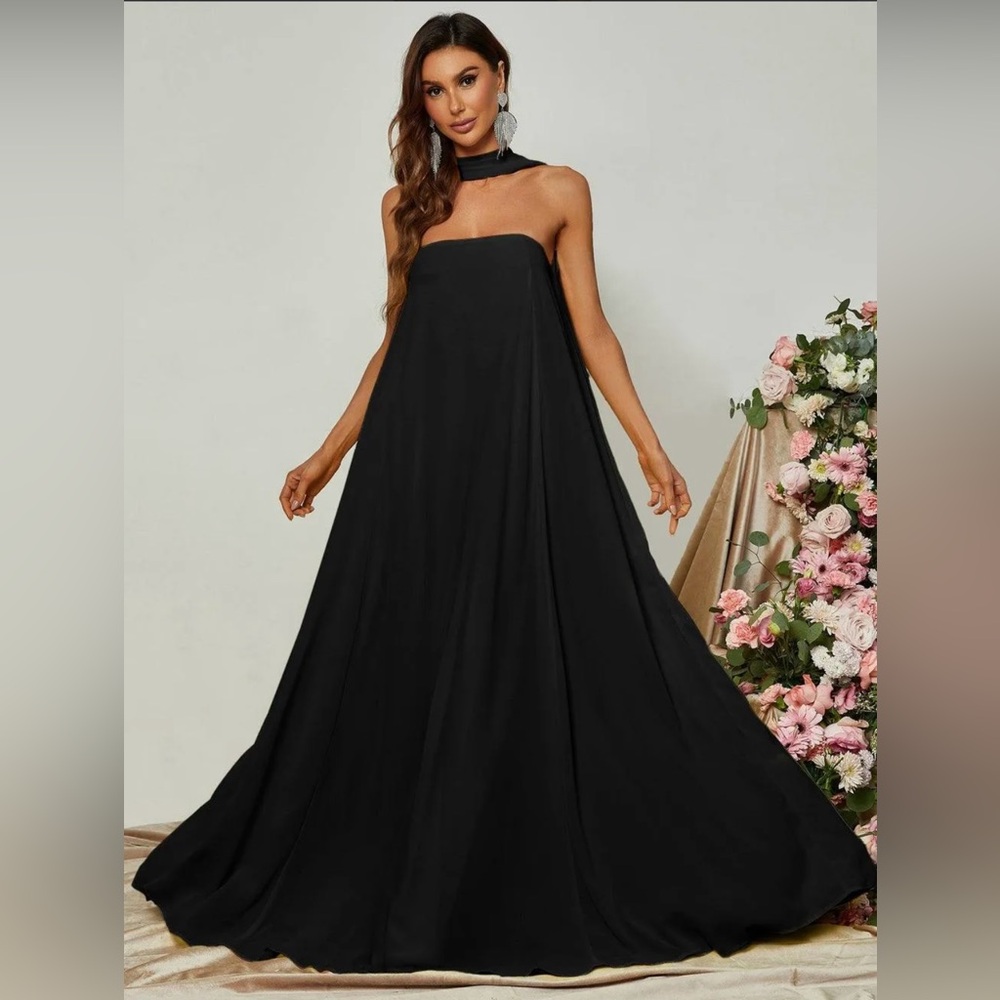 Black Choker Neck Dress